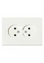 Розетка подвійна без заземлення Біла GRANO