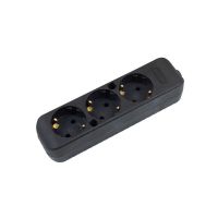 Колодка Nilson 3 гнізда із заземленням чорна 43220100