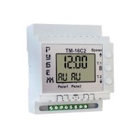 Таймер суточный Rubezh ТМ-16С2 двухканальный на DIN-рейке 2х16А 220В