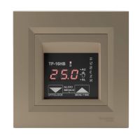 Терморегулятор з тижневим таймером Rubezh ТР-16НВ для теплої підлоги рамка Schneider Asfora бронза 16А 220В