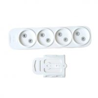 Колодка EL-BI 4 гнізда без заземлення та шторками Myra 527-010200-400