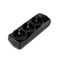 Колодка Violux 3 гнізда із заземленням чорна 910280