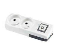 Колодка Violux 2 гнізда без заземлення з вимикачем 910130