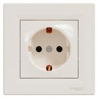 Розетка Schneider Electric Asfora із заземленням кремова