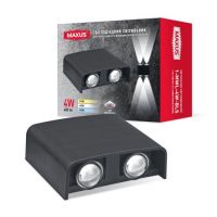 Світильник LED Лінза 4W IP65 Чорний BL Square MAXUS