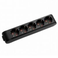 Колодка на 5 гнізд з заземленням чорна VIKO