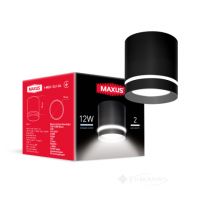 Світильник круглий тубус Чорний MAXUS Surface 12W 4100K