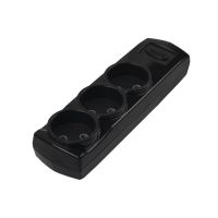 Колодка Violux 3 гнізда без заземлення чорна 910180