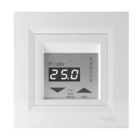 Терморегулятор Rubezh ТР-16ВУ-blue для теплої підлоги рамка Schneider Asfora біла 16А 220В