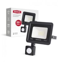 Прожектор LED с датчиком движения 20W 5000К IP65 MAXUS