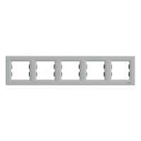 Рамка горизонтальна Schneider Electric Asfora 5 постів алюміній