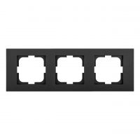 Рамка 3 поста Чорний металік GRANO
