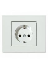 Розетка одинарна із заземленням Біла GRANO