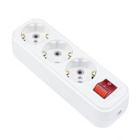 Колодка PIN 3 гнізда із заземленням та вимикачем 516-050200-302