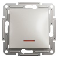 Вимикач з підсвіткою одноклавішний самозатискний Schneider Electric Asfora бронза