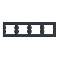 Рамка горизонтальна Schneider Electric Asfora 4 пости антрацит