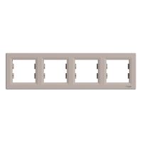 Рамка горизонтальна Schneider Electric Asfora 4 пости бронза
