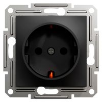 Розетка Schneider Electric Asfora із заземленням антрацит