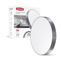 Світильник LED коло 36W 4100K 220V Circle Slim Gray MAXUS
