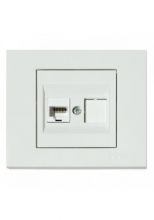 Розетка комп'ютерна RJ-45 CAT6 Біла GRANO