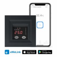 Терморегулятор Rubezh TR-16V-WIFI з WiFi для теплої підлоги рамка Schneider Asfora антрацит 16А 220В