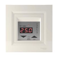 Терморегулятор Rubezh ТР-16ВУ-blue для теплої підлоги рамка Schneider Asfora крем 16А 220В