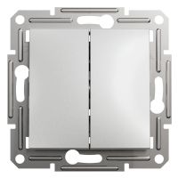 Вимикач двоклавішний самозатискний Schneider Electric Asfora алюміній