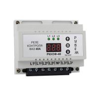 Реле контроля фаз Rubezh РКН3Ф-40 трехфазное 40А на DIN-рейке