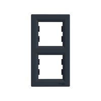 Рамка вертикальна Schneider Electric Asfora 2 пости антрацит