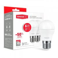 Лампа шар G45 Е27 2*6W 3000K 220V #541 MAXUS