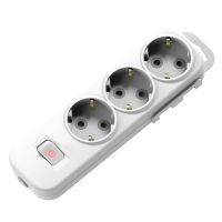 Колодка EL-BI 3 гнізда із заземленням шторками та вимикачем Myra 527-010200-302