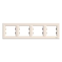 Рамка горизонтальна Schneider Electric Asfora 4 пости кремова