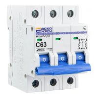 Автоматичний вимикач Acko ВА-2017/C 3P 63A 6кА C