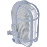 Светильник овал с решеткой Белый 100W Еліпс-1ПК