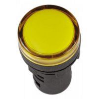 кнопка - лампа индикатор  AD22(V) 22mm желтый 500В