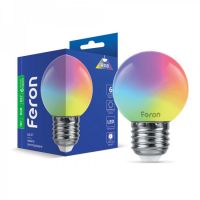 Лампа шар G45 Е27 1W RGB 220V LB 37 FERON