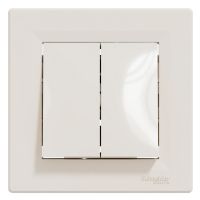 Вимикач двоклавішний самозатискний Schneider Electric Asfora крем