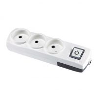 Колодка Violux 3 гнізда без заземлення з вимикачем 910170